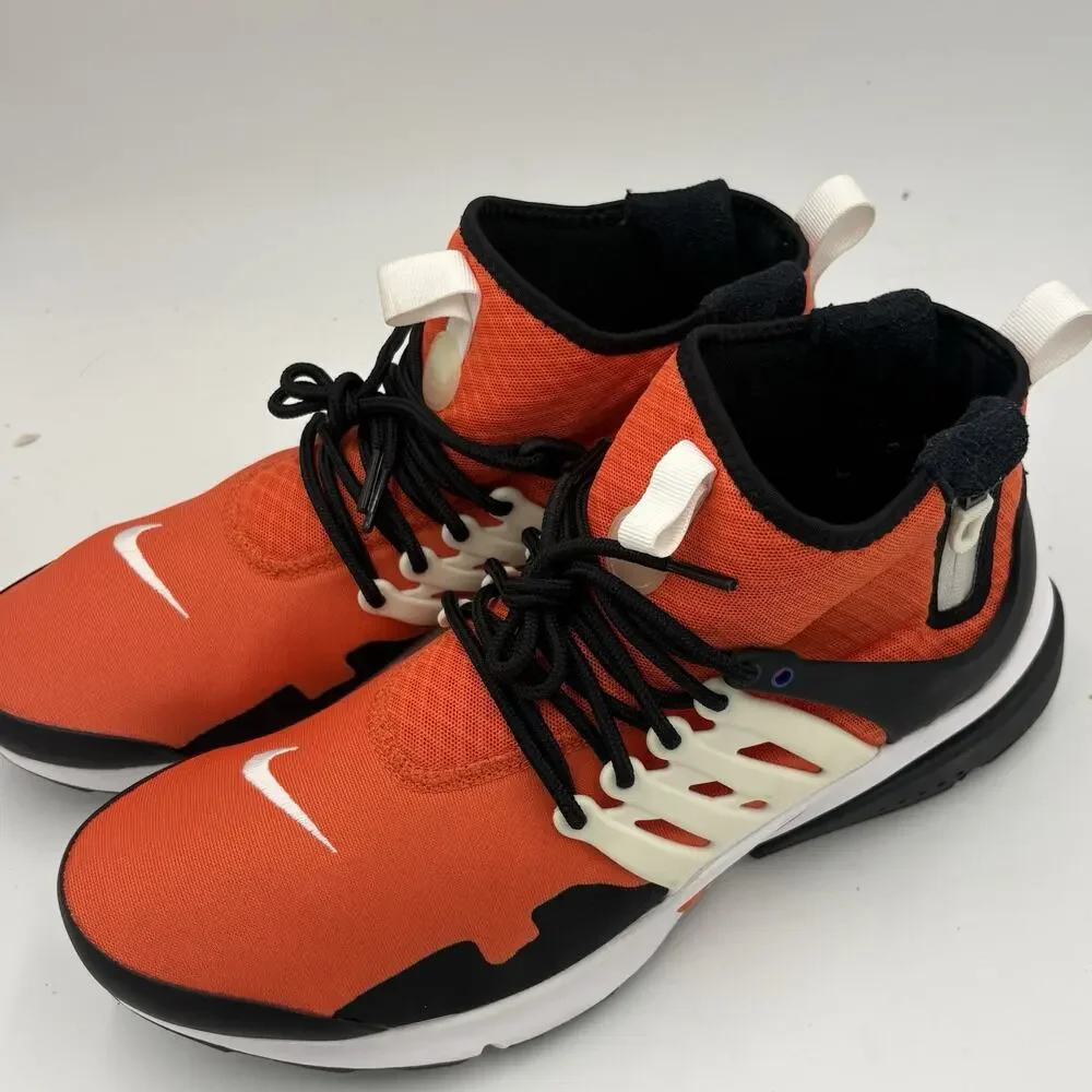 Nike Air Presto Mid Utility Men’s Size 11 Orange Black White Sneakers DC8751-800